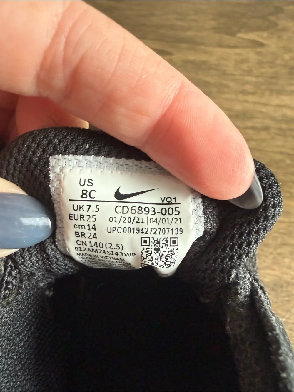 Nike Air Max Unisex Kids Sneaker Black US 8C EU 25 CD6893-005